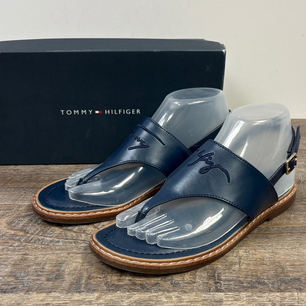 Tommy Hilfiger Betthy Ankle Strap Sandals – Dark Blue – Women’s US 7.5M